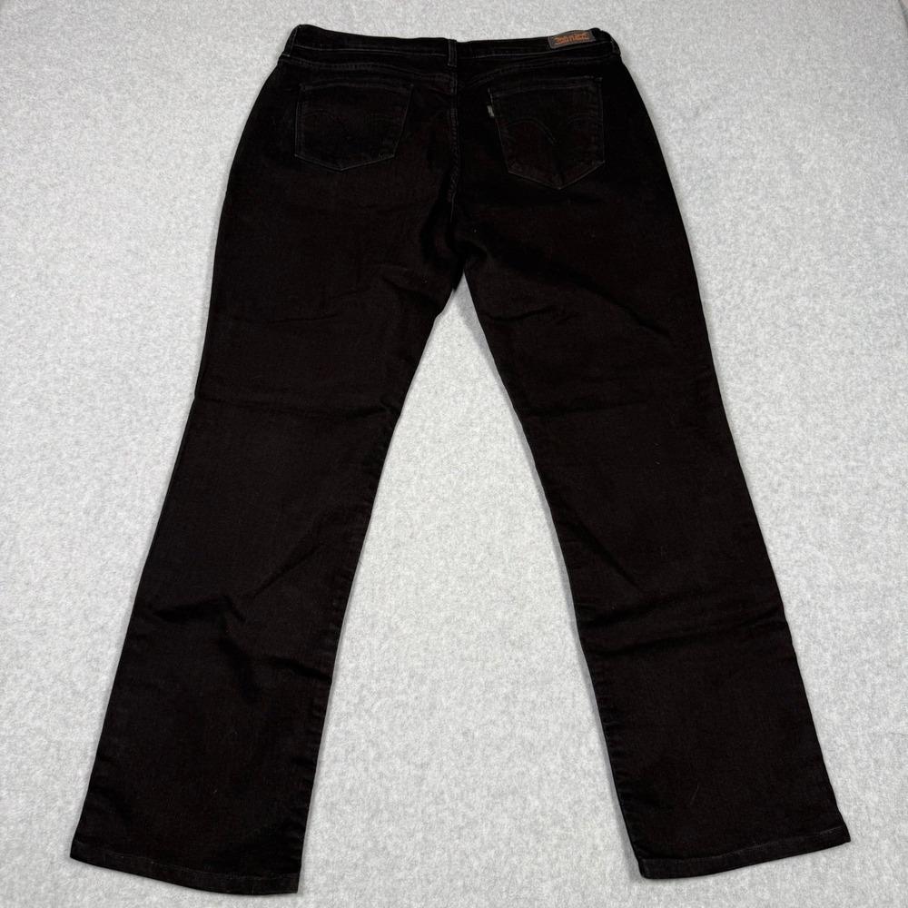 Levis 505 Straight Leg Jeans 12 Black Stretch Denim Mid Rise Classic Fit Pants